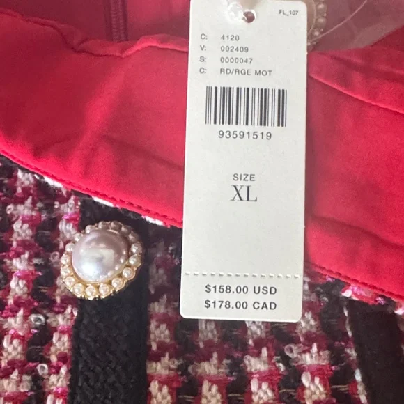 Corey Lynn Calter Red and Black Checkered Mini Skirt XL - Picture 4 of 6